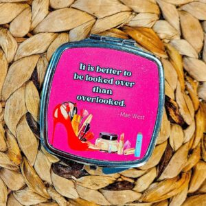Mae West Compact Mirror, Retro Glamour Quote Pocket Mirror, Vintage Hollywood Bridesmaid Gift
