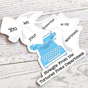Tortured Poet Dept. Sticker: Vintage Typewriter - Taylor Lyrics