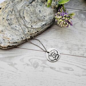 Engraved Scallop Shell Necklace – Stainless Steel (Take Me to the Sea)
