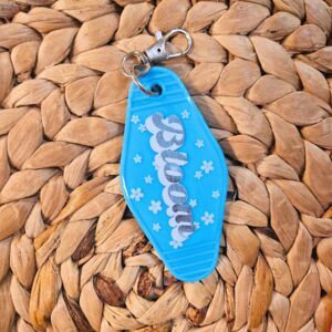Y2K Flower Motel Keychain: Retro Bloom Bag Charm, 70s Groovy Accessory