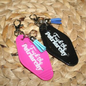 Fuck the Patriarchy Motel Key, Feminist Bag Charm, Activist Gift