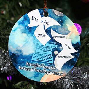 Typewriter Snow Flake Paper Ornament TS Inspired Ornament - Swifty