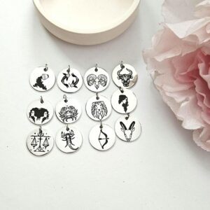 Minimalist Zodiac Pendant Necklace: Stainless Steel Horoscope Charm
