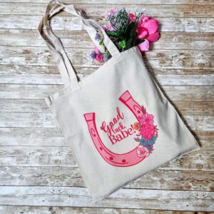 Chappell Inspired Tote Bag, Good Luck Babe Floral Horseshoe Design, Pop Music Fan Bag