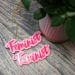 Feminist Empowerment Statement Necklace - Bold Statement Pendant for Women's Rights and Equality