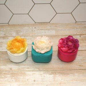 Floral Ring box with lid - Decorative Jewelry Storage - Concrete stash box