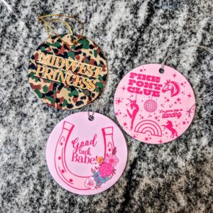 Christmas Ornament Set: Pink Pony Club, Midwest Princess, Good Luck Babe