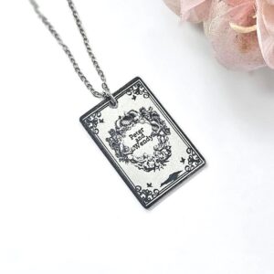Engraved Peter and Wendy Book Necklace – Stainless Steel Literary Jewelry