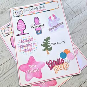 Funny Adult Sticker Sheet | Sarcastic Dark Humor Gag Gift for Her
