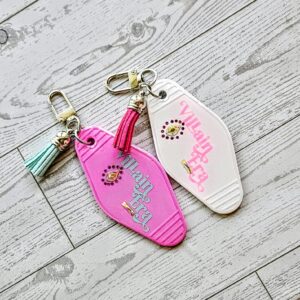 Villain Era Motel Keychain | Rhinestone Evil Eye Bag Charm Gift for Her