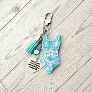 Showgirl Era Bodysuit Keychain – Glitter Resin Bag Charm, quote accessory