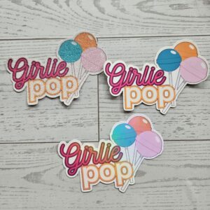 Girlie Pop Lollipop Sticker Holographic Glitter Matte Coquette Decal