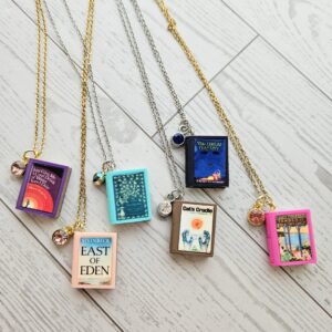 Custom Miniature Book Necklace, Personalized Book Lover Gift, Bookish Jewelry